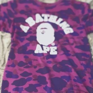 Bape Color Camo purple college Tee